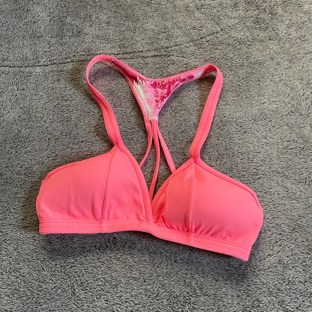 Maaji Flamingo Cocktail Palm Tee Bikini Top Pink